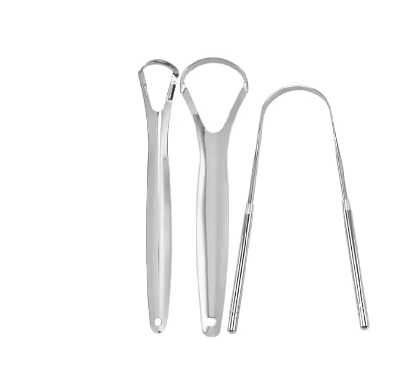 Tongue Scraper Cleaner Portable Stainless Steel Tongue Scrapers Brushes for Removing
