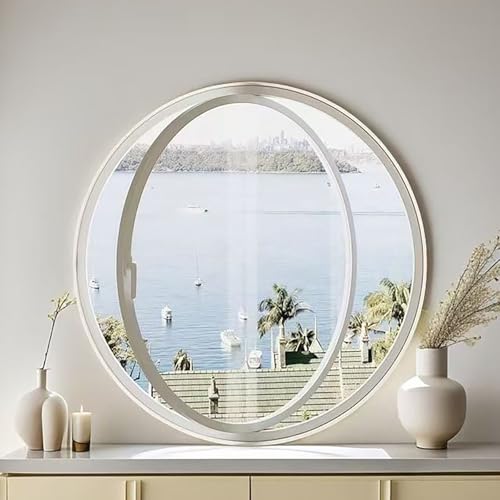 Ventana redonda giratoria para sala de estar con cristal templado protector solar