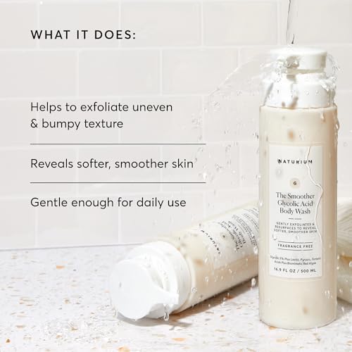 Image of Naturium The Smoother Glycolic Acid Exfoliating Body Wash, Soft & Smoothing Cleanser, 16.9 oz