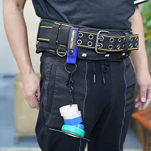 Image of MELOTOUGH Tape Thong for Tool Belt Waist Electricians Tape Holder Chain with Keyring and Trigger snap Hook Blue Color 2 Pack