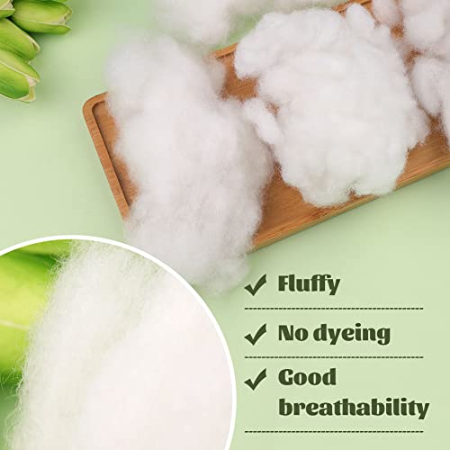 Image of BUTUZE 500g /17.6oz Polyfill Stuffing, (2.1oz-4.4lb) Polyester Fiberfill Stuffing, Premium Fiber Fill, High Resilience Fill Fiber, Stuffing for Small Dolls Part Pillow Comforter DIY, Recyclable