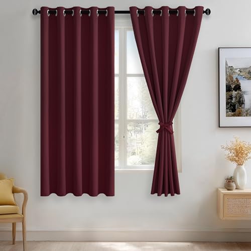 JIUZHEN Blackout Curtains for Bedroom Living Room 60 x 63 Inches Long