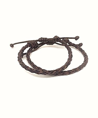 Fanfarria Leather Bracelet Men Women Braided Brown Handmade thumb #4