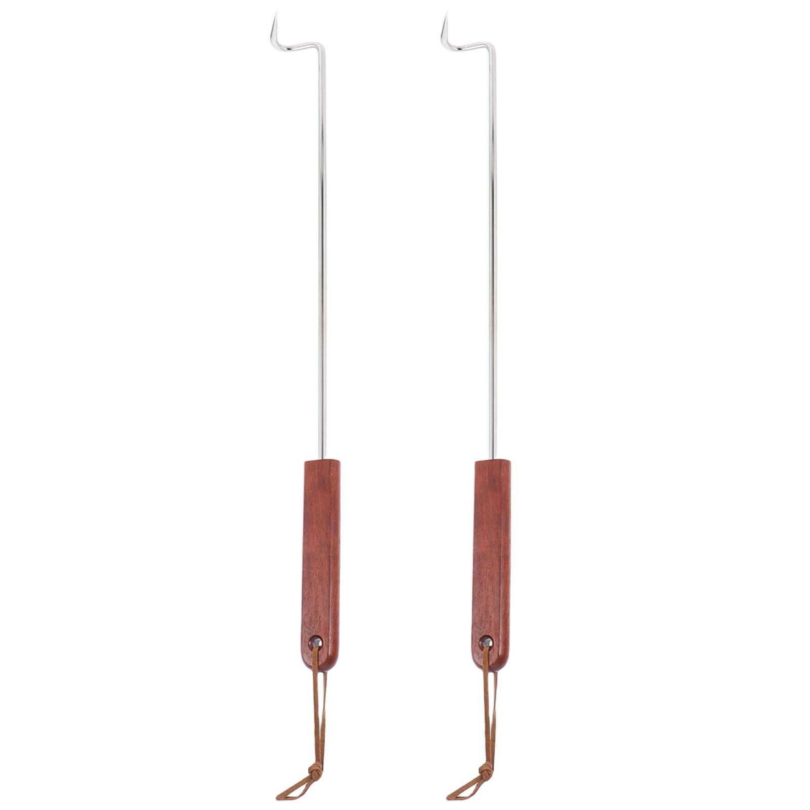 Ganchos para barbacoa de acero inoxidable en juegos de 4 piezas, ideales para asar salchichas