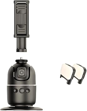 AI Smart Gimbal 360 Rotation Auto Face Tracking Gimbal with Double Fill Light for Smartphone Stabilizer Phone Holder