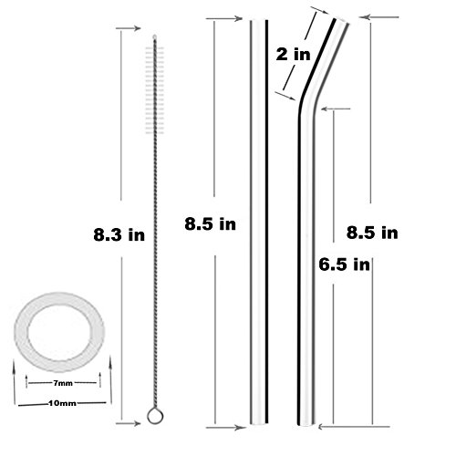 MIXIAO Glazen rietjes 332 (8,5 cm x 10 mm) - Image 3