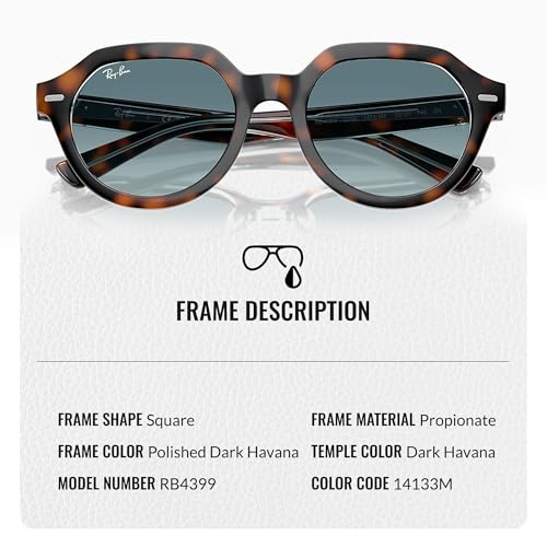 Ray-Ban RB4399 GINA Square Shaped Sunglasses for Men & Women with Official RAYBAN Eyewear Kit3