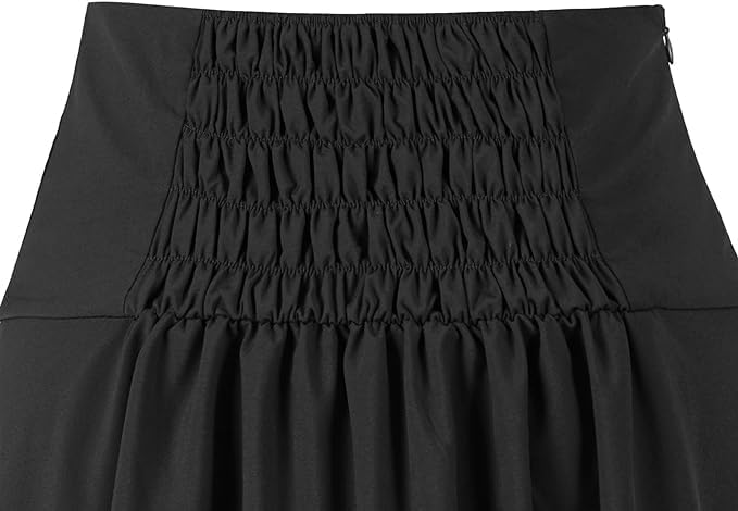 Women's Steampunk Skirt Retro Gothic Pleated Asymmetric High Low Lace Ruffle Skirt - Image 7
