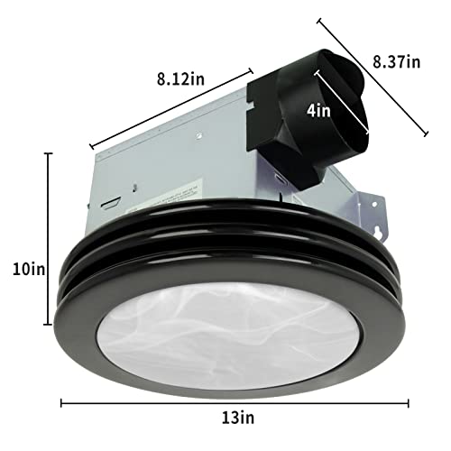 Akicon BPT14-80CL Ultra Quiet Bathroom Exhaust Fan With Led Light 80Cfm 2.0 Sones Round Bathroom Ventilation Fan thumb #3