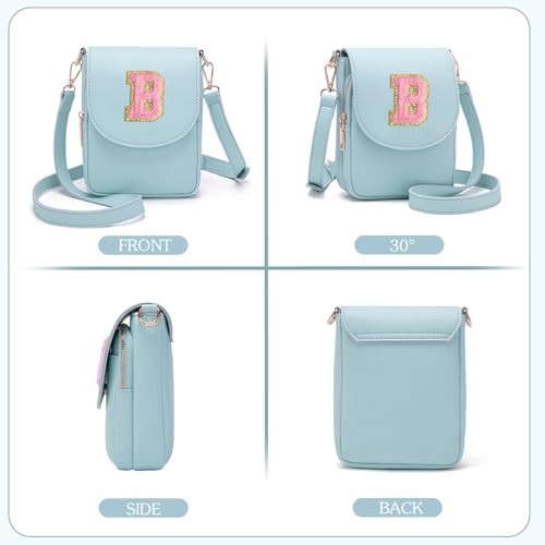 Image of Viverte Crossbody Purse for Teen Girls Small Initial Cell Phone Toddler Purse Leather Triple Compartment Crossbody Bags