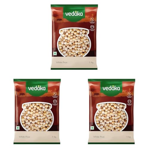 Image of Amazon Brand - Vedaka Premium White Peas, 1kg (Pack of 3)
