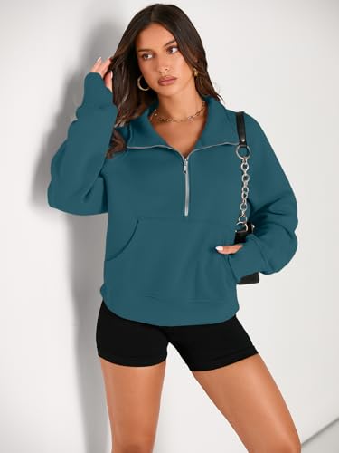 Image of AUTOMET Womens Sweatshirts Half Zip Cropped Pullover Fleece Quarter Zipper Hoodies 2026 Fall Fashion Outfits Clothes
