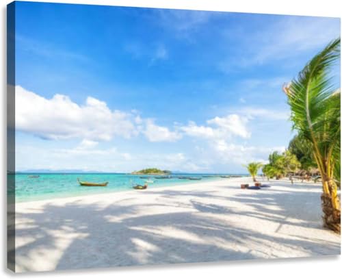 DHDHUAHU Asian tropical beach paradise Thailand Extra Large Canvas Wall Art Decor 24x36 Framed Prints Pictures Poster Painting Artwork for Living Room Bedroom Office Bathroom