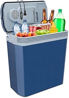 Ivation Electric Cooler & Warmer with Handle | 24 L Portable Thermoelectric Fridge for Vehicles & Trucks| 110V AC Home Power Cord & 12V Car Adapter for Camping, Travel & Picnics