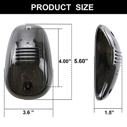 Tresound Cab Roof Marker Lights For 2003-2016 Dodge Ram 1500 2500 3500 Top Light Roof Running Lamp (Smoked Lens With 16 Amber Leds) #TOP4