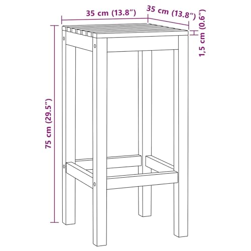 Tabouret de bar en teck résistant aux intempéries de style moderne - 4