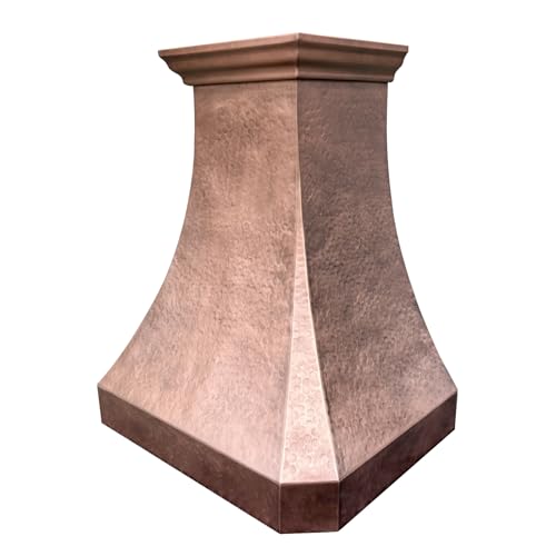 Image of SINDA Wall Mount Copper Range Hood, Hand-Crafted Copper Range Hood with High Airflow Centrifugal Blower, Includes SUS 304 Liner and Baffle Filter, High CFM Vent Motor, 30 inchWx36 inchH, H30LNW3036 (In Stock)