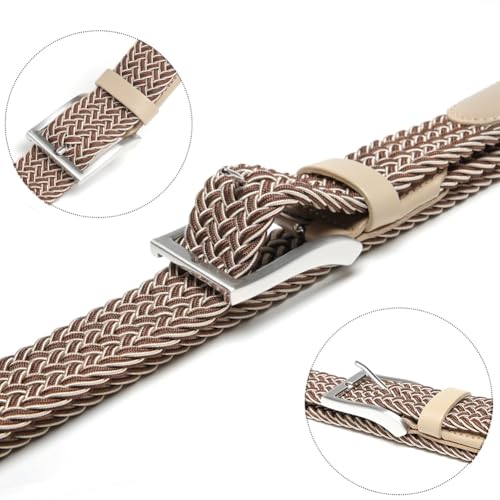 Image of Men's Stretch Braided Elastic Woven Canvas Golf Belt, multicolor,1 3 /8 inch