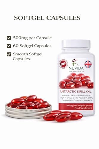Krill Oil Capsules 500mg – Omega-3 Supplement with EPA & DHA – 1000mg per Serving – 60 Easy-Swallow Softgels – Sustainably Sourced - Image 4