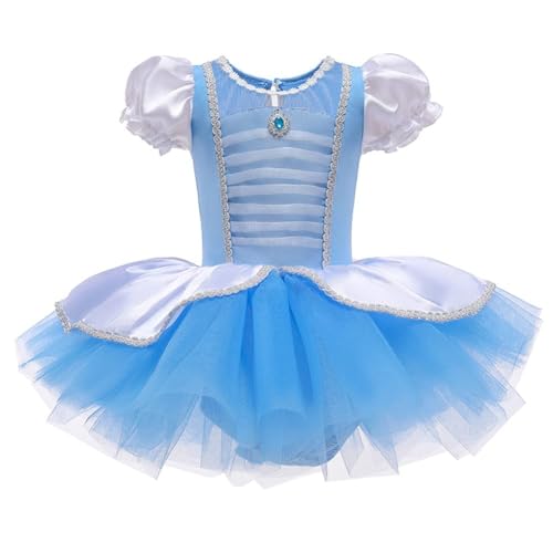 AruMinna Vestido tutú de princesa bailarina para niñas pequeñas, Rapunzel, Sofía, Blancanieves, Elsa, disfraz de Elsa para carnaval, Halloween (Cenicienta, 4-5 años)