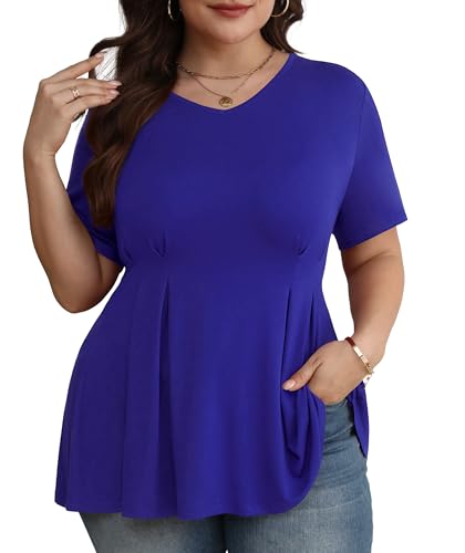 Maglia a donna Plus Size Peplum a maniche corte