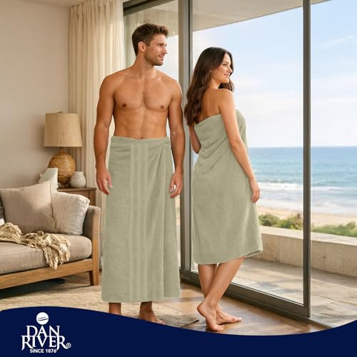 Image of DAN River 2 Pack Bath Sheets Extra Large 35x70, Large Bath Towels for Adults, XL Oversized Heavy Duty Towel Set, 600 GSM 100% Ring Spun Cotton, Soft Quick Dry, Beige
