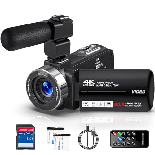 Amazon | ビデオカメラ 4K録画 8000万画素 3.0