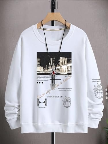 SOLY HUX Sweatshirts for Men Letter Graphic Crew Neck Long Sleeve Drop Shoulder Pullover Top3