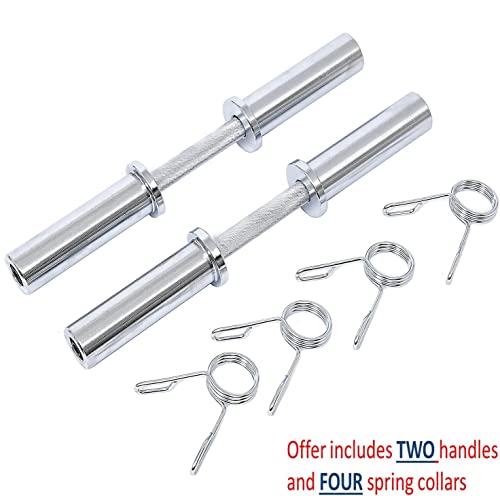 Heavy Duty Barbell 20 Inch Olympic Dumbbell Handle Pair Solid Steel Two Handles #TOP6