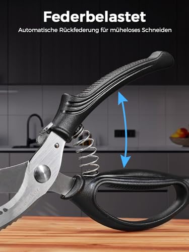SimCoker Geflügelschere Profi, Küchenschere,Fleischschere, Robustes Huhn mit Rutschfestem Griff und Sicherheitsverschluss… – Ansicht 4