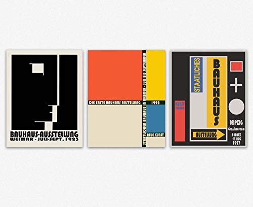Pósteres abstractos de Bauhaus para renovar paredes pequeñas con láminas de arte alemán