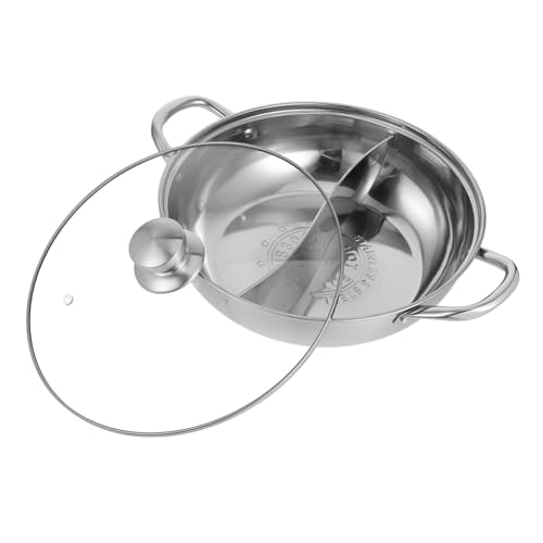 Luxshiny 1 Juego Olla Caliente Pato Mandarín Dividido Con Familiar Para Antiadherente Doble Servicio Y Dúo Sabor Suministro Cocina Olla Sopa Acero Inoxidable Plata