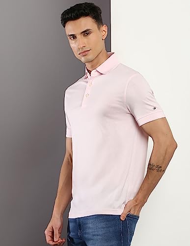 Image of Tommy Hilfiger Solid Cotton Blend Slim Fit Men's T-Shirt