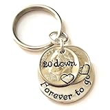 Two 2006 Dimes, 20 Years Down Forever To Go Keychain, 20th Anniversary Keepsake, Gift for Husband, Wife Gift