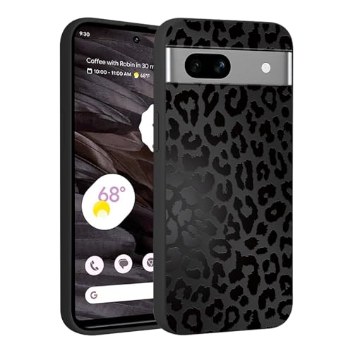 Saqmkil Handyhülle für Google Pixel 7A Hülle Leopard Muster Aesthetic Mädchen Frauen Case Weich Silikon Dünn TPU Bumper Stoßfeste Kratzfest Schutzhülle Cover für Google Pixel 7A 6 1 Schwarz 1