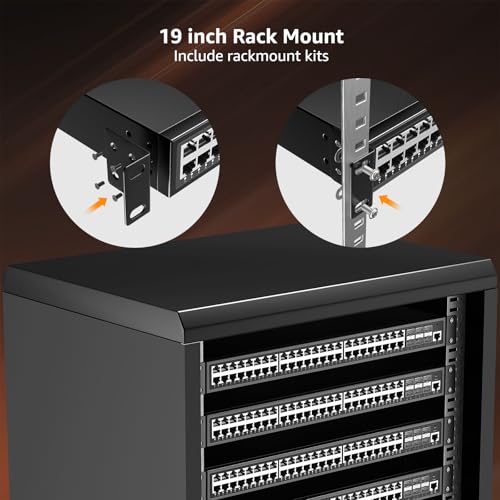Image of YuanLey 48 Port Gigabit Managed PoE Switch with 48 10 /100 /1000Mbps PoE+ Ports, 6X 10Gbps SFP+, L3 Smart Managment Ethernet Switch, VLAN, QoS, ACL, SSL, Fanless, Rackmount Network Switch