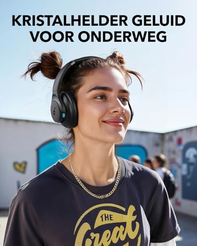 soundcore Q11i draadloze over-ear Bluetooth koptelefoon van Anker, diepe bas, 60 uur speeltijd, hi-res audio, afneembare oorkussens, multipoint-verbinding - Afbeelding 3