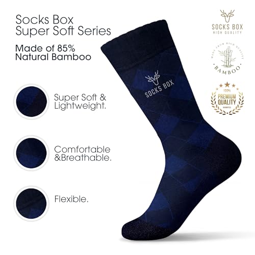 Mens Dress Socks, Super Soft Natural Bamboo Rayon Socks for Men, Lightweight3