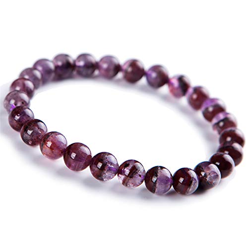 Bracelet perles violet rouge 7mm en pierre naturelle pour l'énergie