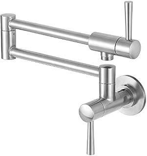 MSTJRY Pot Filler Faucet Wall Mount Commercial Kitchen Faucets Stainless Steel Stretchable Double