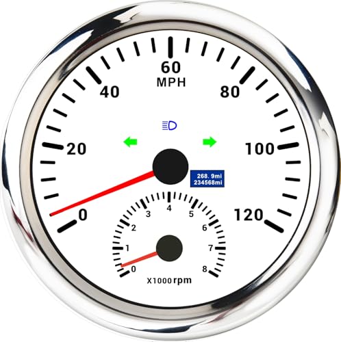 110mm 4-3/8C` GPS Xs[h[^[ ^R[^[t 0~120kmh  gbN {[gp jo[T 8000RPM ^R[^[ 12V 24V fW^Xs[h[^[(120MPH WS)