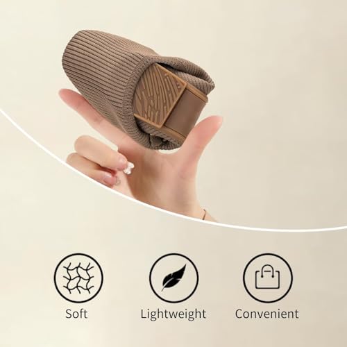 Image of Frank Mully Women's Flats Square Toe Mary Jane Shoes Ballet Flats with Strap Comfortable Slip On Knit Shoes Dressy Casual