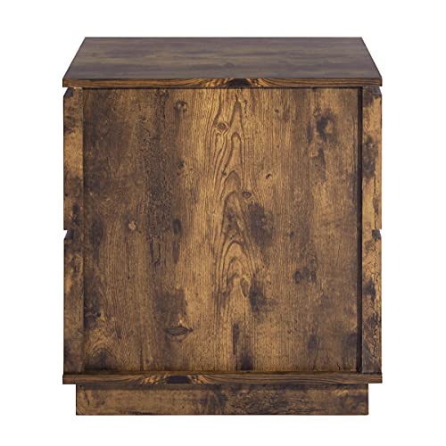 Furniturer Nightstand In Brown Antique Industrial Rustic Wood Sofa End Side Table 1 Drawer Plus Shelf For Home Office Living Room Bedroom,L19.7 Xw15.7 Xh22 #TOP6