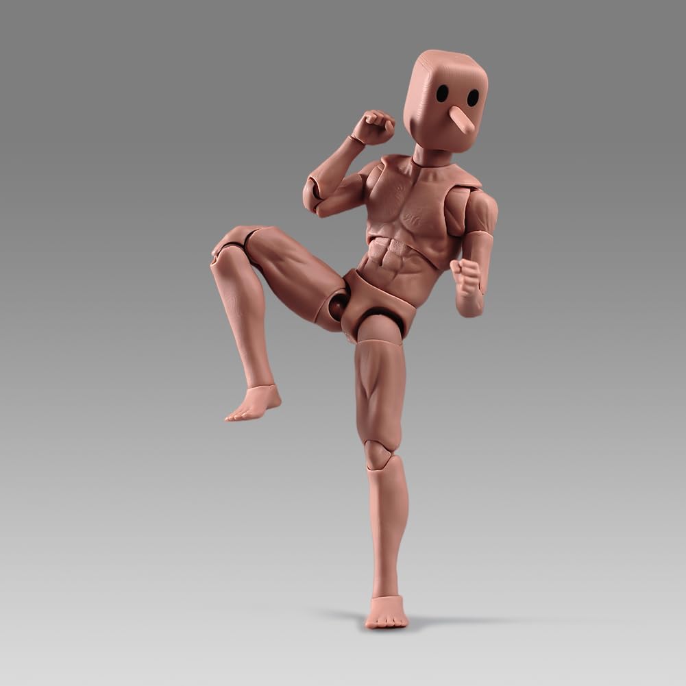 1/12 Scale Narrow Shoulder Male Action Figure 6in Flexible Notaman Square Head Male Figure Body Doll Miniature Figure with Head Sculpt NT-02