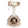 PETSITE 28-inch Modern Cat Tree, Small Cute Cat Tower Sisal Scratching Post, Hand-Made Wicker Condo and Top Perch, Interative Dangling Ball, Ideal for Indoor Cats