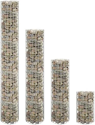 Tidyard Gabion Basket Circular Gabion Pole Stone Cage Patio Garde...