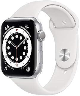 Apple Watch Series 6 GPS, 44mm Silver Aluminium Case with White Sport Band - Regular