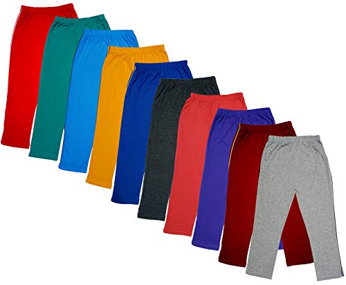 Image of IndiWeaves Girls Super Soft Cotton Solid 3 4th Leggings /Capris (Multicolor9, 8-9 Years) Pack of 10