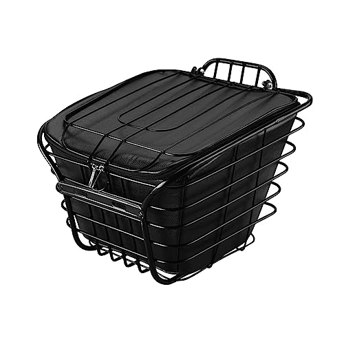 Lljsszr Front Mounted Bike Basket for Shopping and Commuting, Black