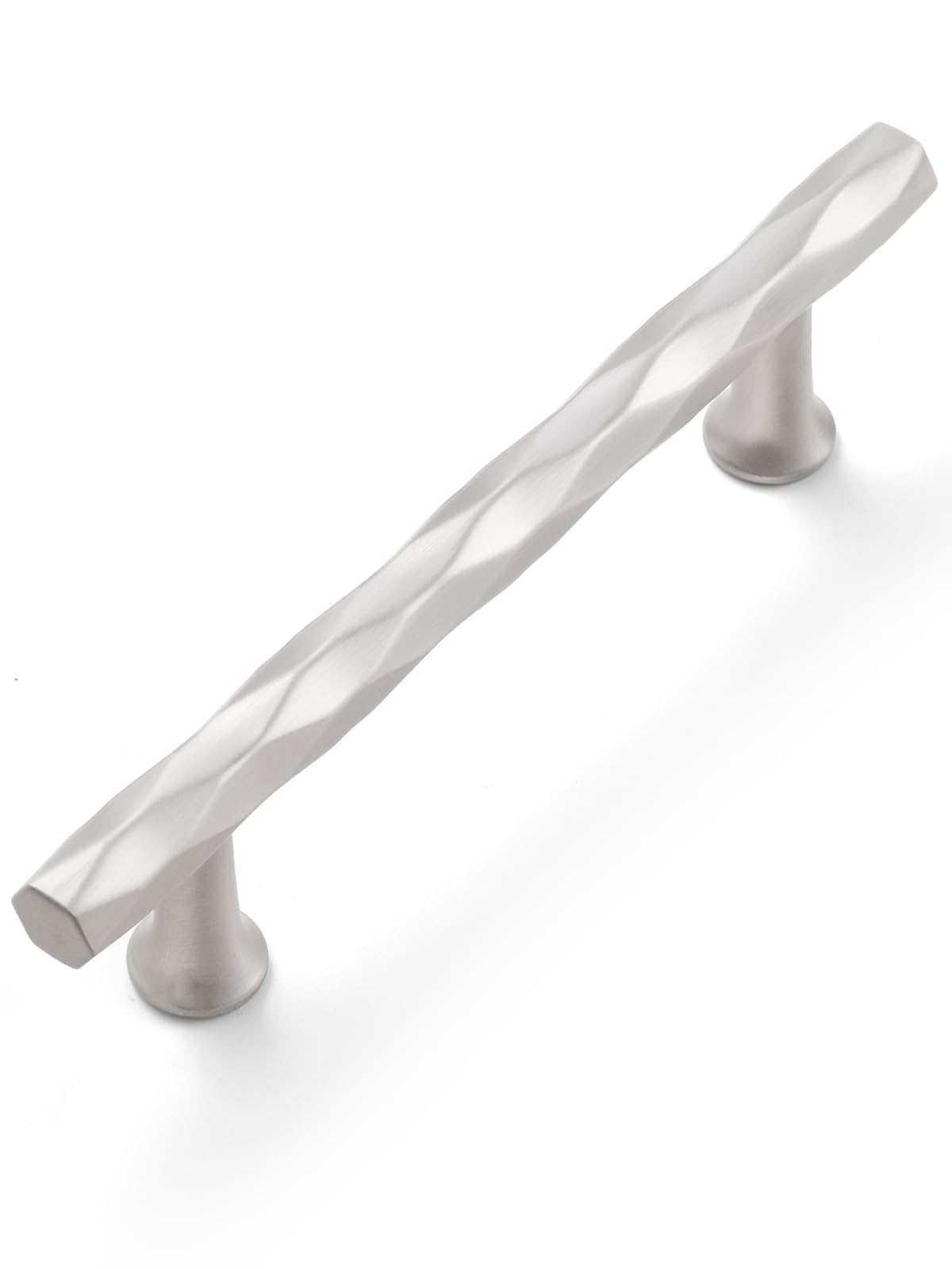 Sorwduerm Brushed Nickel Cabinet Pulls 2 Pack 96Mm Hole Center Kitchen Cupboard Handles Decorative Kitchen Drawer Dresser Cupboard Bathroom Vanity Cabinet Hardware Rhombus